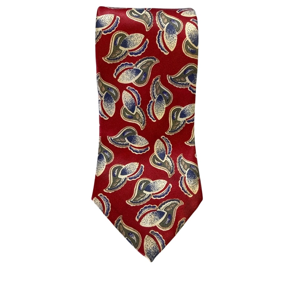 John Weitz Mens Red Paisley Silk Blend Big‎ & Tall Extra Long Necktie 3.75"x 64"
